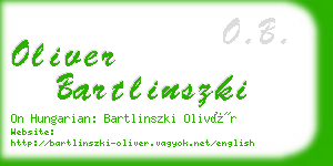 oliver bartlinszki business card